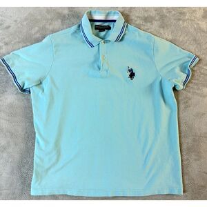 US Polo Assn Men's Polo Shirt Big Pony Logo Short‎ Sleeve  Mint Blue - XXL
